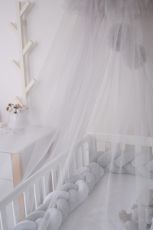 Балдахін з помпонами Baby Veres димчастий